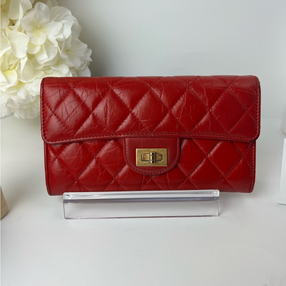 💯Authentic Chanel Reissue Flap Quilted Aged Calfskin long Wallet